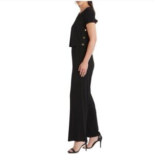 Michael Kors Black Jumpsuit with Gold Zipper Pull